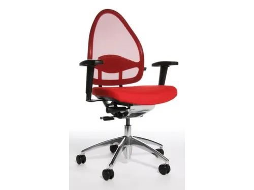 Bureaustoel Rood Zitting 430-520x 480x 500mm Netrug Synchroonmech.