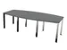 table de conférence HxlxP 740x2400x1200mm MS-gris foncé