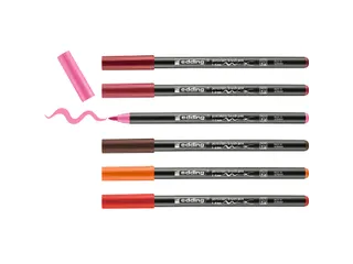 Brushpen Edding 4200 Porselein Warme Kl Assorti Etui à 6 Stuks - 5