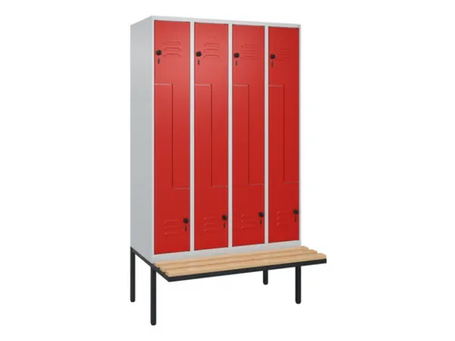 Z-garderobekast,HxBxD 2120x1200x815mm,8vak,vak B 300mm,draaigrendel