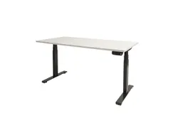 Dextro Plus Zit-sta Bureau Elektrisch 160x80 Krijtwit 25mm Zwart