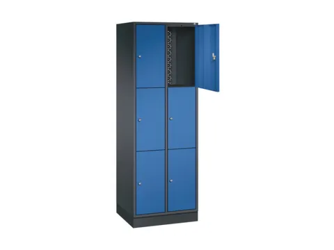 lockerkast,HxBxD 1950x620x500mm,2x3vakken,cil.-slot,sokkel