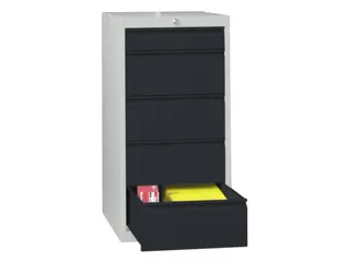 ladekast 1000x500x600mm 5laden cilinderslot RAL7035 front RAL7016 - 1