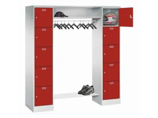 personeelsgarderobe cil.slot 1950x1700x500mm 2x5 vakken 400mm RAL3000 - 1
