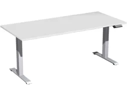 Elektrisch ihv bureau,HxBxD 630-1280x1800x800mm,blad lichtgrijs