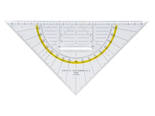 Geodriehoek Aristo 1555/2 225mm met greep transparant