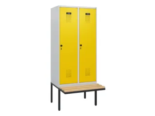 locker met bank,HxBxD 1950x800x815mm,2vak,vak B 400mm,draaigrendel - 2