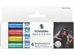 Metallic marker Schneider Paint-It 010 0.8mm etui 4st. (metallic blauw