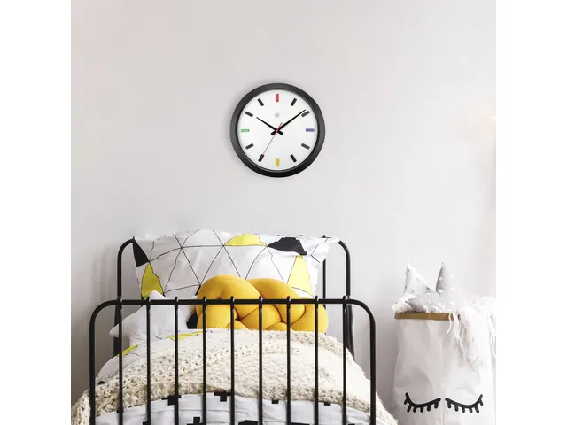 Horloge murale 36cm - Silencieux - Noir/Multicolore - Plastique - nXt
