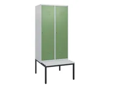 locker met bank,HxBxD 1950x800x815mm,2vak,vak B 400mm,cil.-slot