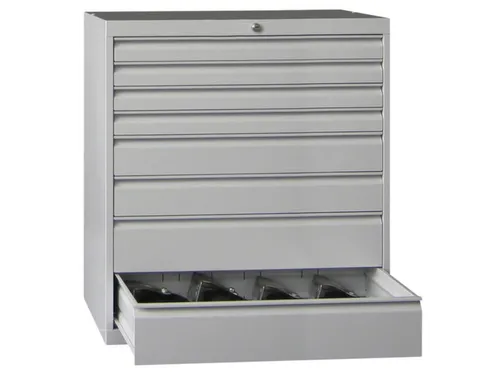 ladekast HxBxD 1000x1023x600mm 8laden RAL7035 front RAL5010