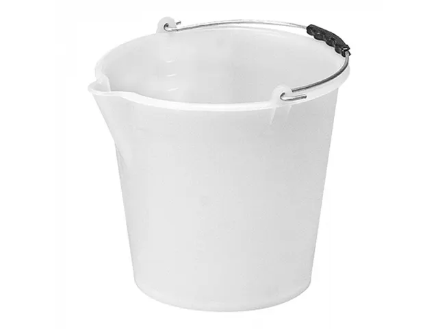 Emmer kunststof wit 17 liter Met Schenktuit
