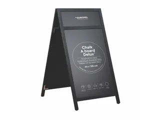 Europel Krijtstoepbord met Topbord 660 x 1280 mm DELUX Zwart - 10