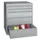 ladekast HxBxD 800x1023x600mm 5laden slot RAL7035 front RAL5010