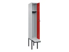 locker met bank,HxBxD 2120x300x815mm,1vak,vak B 300mm,draaigrendel