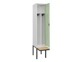locker met bank,voor scheiding van kleding,HxBxD 2120x400x815mm,1vak - 1