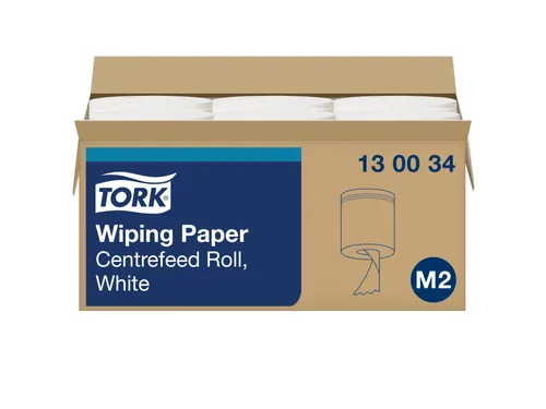 Tork 130034 Poetspapier M2 Premium Centerfeed 1-laags Wit 165m