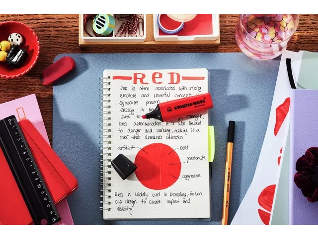 Markeerstift STABILO Boss 70/48 echt rood 15 stuks