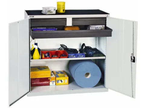 Gereedschapskast 1000x1000x513mm 2legborden 3laden Ral7035