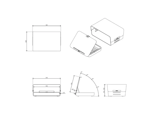 Ergonomische Bureauset Addit Bento Wit
