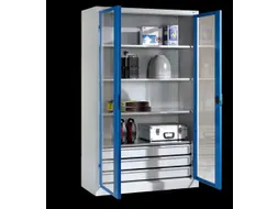 werkplaatskast HxBxD 1950x1200x500mm 4xStalen bodem 3laden slot