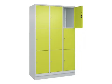 lockerkast,HxBxD 1950x1200x500mm,3x3vakken,vak B 400mm,cil.-slot