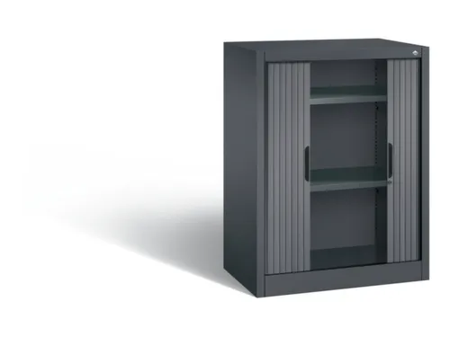 jaloeziedeurkast,HxBxD 1030x800x420mm,2xStalen bodem,rolluik RAL7021