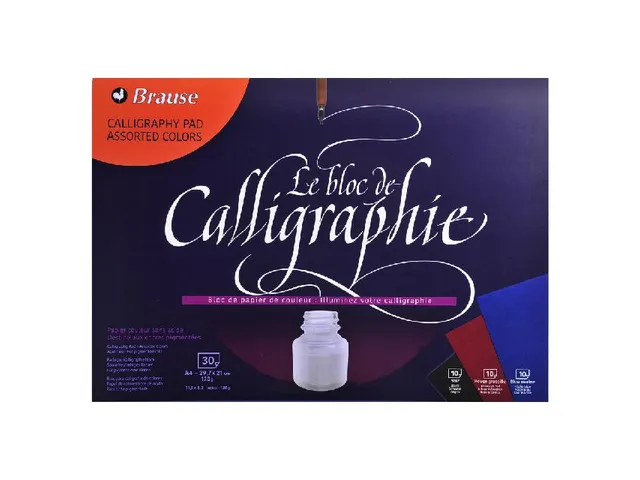 Kalligrafie blok -3 kleuren 30bl 125g A4