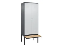 PBM-locker met bank,HxBxD 2120x800x815mm,2vak,vak B 400mm,cil.-slot