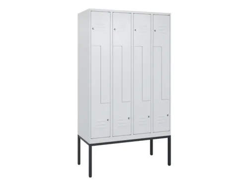 Z-garderobekast,HxBxD 2120x1200x500mm,vak B 150/300mm,cil.-slot