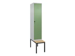 locker met bank,HxBxD 2120x400x815mm,1vak,vak B 400mm,draaigrendel