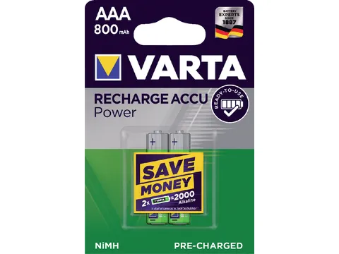 Batterij oplaadbaar Varta 2xAAA 800mAh ready2use