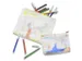 etui A5 Phat-Bag wit groen met hoge duurzaamheid en gele ritssluiting