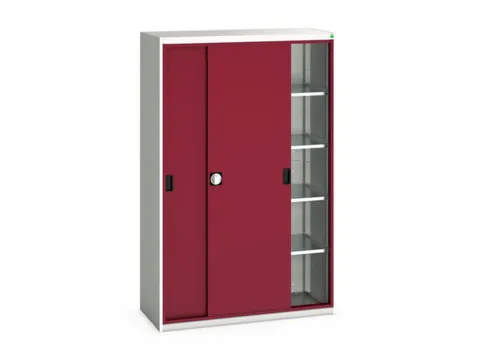 werkplaatskast 2000x1300x550mm 4xStalen bodem RAL7035 front RAL3004