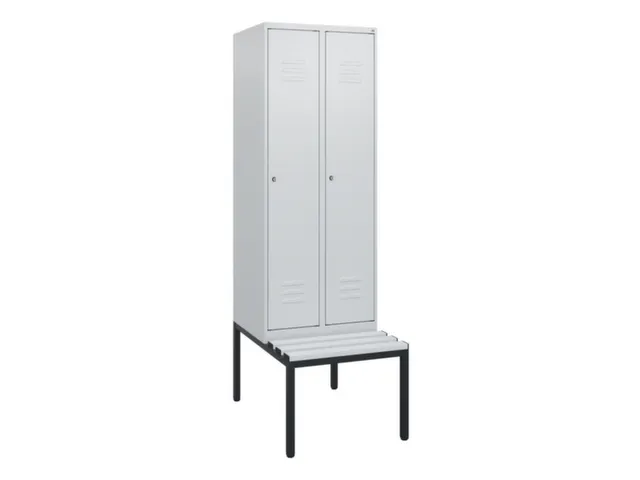 locker met bank,HxBxD 1950x600x815mm,2vak,vak B 300mm,cil.-slot