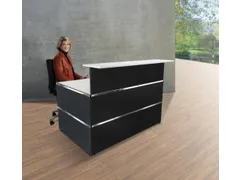 Balie Compleet 1350x 1015mm Recht Front Antraciet Bladen Wit