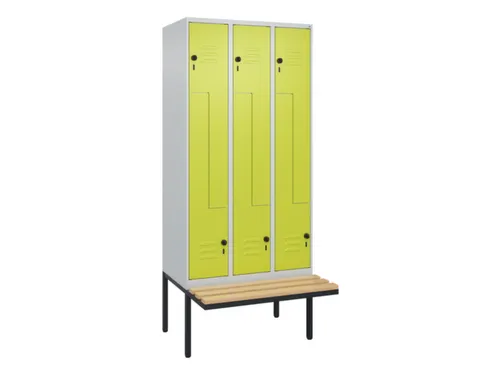 Z-garderobekast,HxBxD 2120x900x815mm,6vak,vak B 300mm,draaigrendel