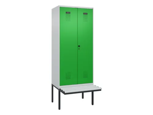 locker met bank,voor scheiding van kleding,HxBxD 2120x800x815mm,2vak