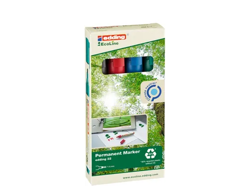 Viltstift edding 22 Ecoline schuin assorti set à 4 stuks
