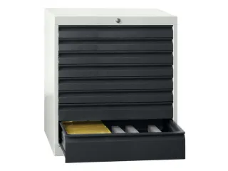 ladekast HxBxD 600x715x600mm 5laden slot RAL7035 front RAL7016 - 2