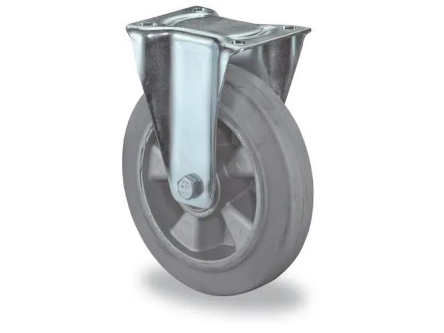 Bokwiel 220kg Dxb 125x50mm Elastische Banden Grijs Aluminium Velg