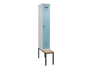 locker met bank,voor scheiding van kleding,HxBxD 2120x300x815mm,1vak - 2