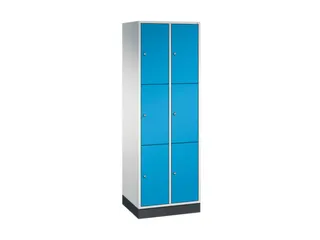 lockerkast,RAL 7035/RAL 5012,HxBxD 1950x620x500mm,2x3vakken,cil.-slot - 2