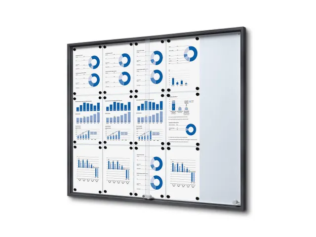 Vergrendelbaar notitiebord Indoor Slim 15xA4 Schuifdeuren Antraciet