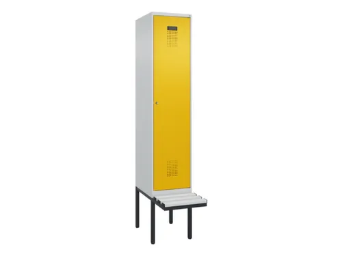 locker met bank,voor scheiding van kleding,HxBxD 2120x400x815mm,1vak