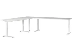 hoekbureau,in h. verstelb.,HxBxD 710-910x2600x2200mm,blad wit