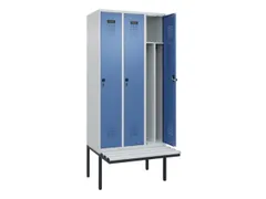locker met bank,voor scheiding van kleding,HxBxD 2120x900x815mm,3vak