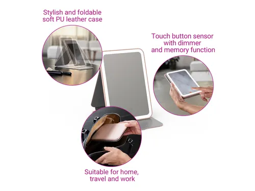 Medisana CM 400 Tablet cosmetica spiegel LED-verlicht Roze