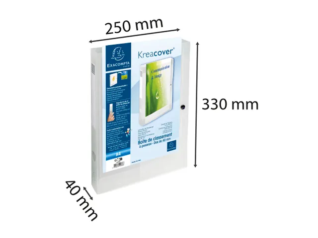 Klasseerdoos PP Krea cover rug 40mm wit