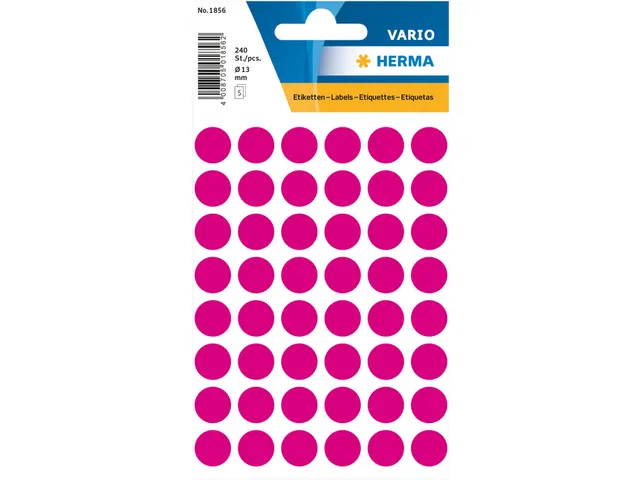 HERMA 1856 Multipurpose etiketten Rond 13mm Roze 240 stuks